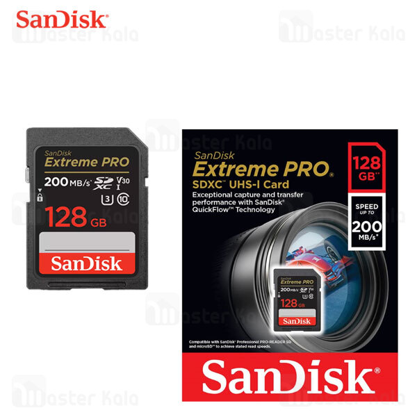 کارت حافظه اس دی 128 گیگابایت SanDisk Extreme Pro U3 200MB 4K UHD